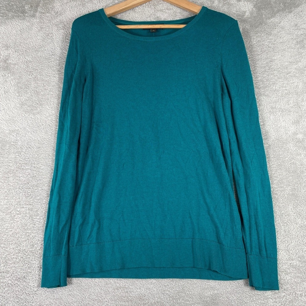 Banana Republic Sweater Mens Medium Teal Silk Cashmere Blend Crewneck Pullover